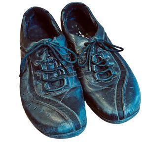 Clarks Wave Walk Black Lace Up Sneakers Women Shoes Size 7